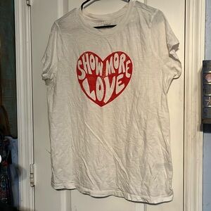 Universal Thread size XLarge white tee with Show more love. Gently worn